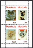 Mordovia  1998  4 Werte  **  KLB  Katzen