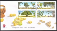 Namibia  2000  4 Werte auf 1 FDC  Heimische Bäume