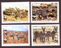 Namibia  1991  4 Werte  **  Bergzebras  WWF