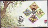 Namibia  1999  4 Werte auf  1 FDC  Orchideen