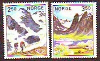 Norwegen  1983  2 Werte  **  Landschaften