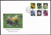 Norwegen  1998  6 Werte auf 1 FDC  Heimische Pflanzen