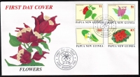 Papua Neuguinea  1996  4 Werte auf 1 FDC  Heimische Blumen