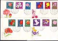 Polen  1964  12 Werte auf 4 FDC  Gartenblumen