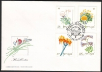 Portugal  1989  4 Werte auf 1 FDC  Wildblumen