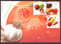 Rumänien  2012  3 Werte auf  1 FDC  Gemüse