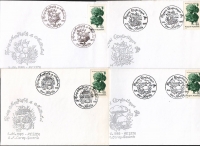 Rumänien  1995  4 Briefe mit 8 Pilzstempel und 4 Pilzzudrucken  (15)