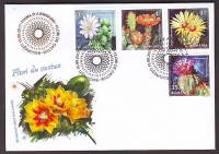 Rumänien  2017  4 Werte auf  1 FDC  Kakteen