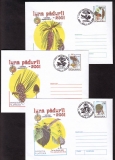 Rumänien  2001  3 Ganzsachen mit Pilzstempel und Pilzeindruck  (24)