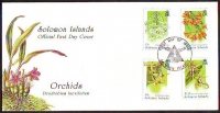 Salomoninseln  1995  4 Werte auf  1 FDC  Orchideen
