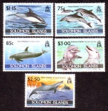 Salomoninseln  1994  5 Werte  **  Delphine