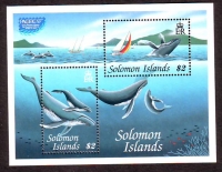 Salomoninseln  1997  1 Block  **  Buckelwale