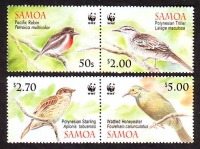 Samoa  2009  4 Werte  **  2 ZD  Heimische Landvögel  WWF
