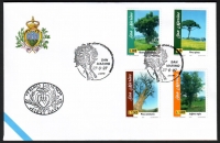 San Marino  1997  4 Werte auf 1 FDC  Heimische Bäume