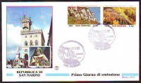 San Marino  1999  2 Werte auf  1 FDC  Nationalpark