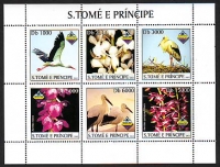 Sao Tome und Principe  2003  6 Werte  **  KLB  Störche und Orchideen
