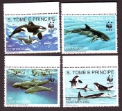 Sao Tome und Principe  1992  4 Werte  **  Schwertwale  WWF