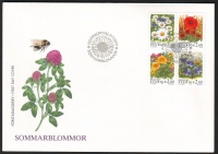 Schweden  1993  4 Werte auf 1 FDC  Sommerblumen