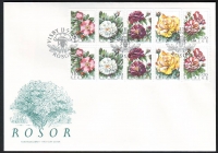 Schweden  1994  10 Werte auf 1 FDC  Buschrosen