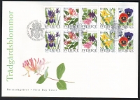 Schweden  1997  10 Werte auf 1 FDC  Gartenblumen