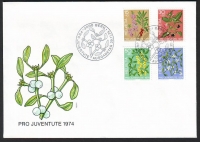Schweiz  1974  4 Werte auf 1 FDC  Giftpflanzen des Waldes