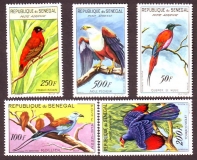 Senegal  1960  5 Werte  **  Heimische Vögel