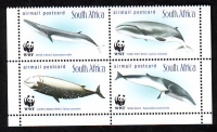 Südafrika  1998  4 Werte  **  ZD  Wale aus aller Welt  WWF