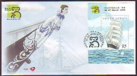Preview: Südafrika  1999  4 W. + 1 Bl. auf  1 ETB + 1 FDC  Segelschiffe