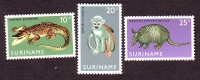 Surinam  1969  3 Werte  **  Krokodil / Äffchen / Gürteltier