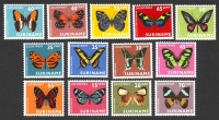 Surinam  1972  13 Werte  **  Schmetterlinge  FM