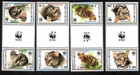 Surinam  1995  8 Werte  **  4 ZD  ZRST  Kleinkatzen  WWF