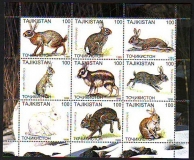 Tadschikistan  1999  9 Werte  **  KLB  Hasen