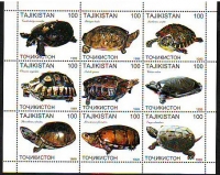 Tadschikistan  1999  9 Werte  **  KLB  Schildkröten