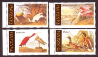 Tansania  1986  4 Werte  **  Vögel - Audubon