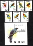 Tansania  1992  7 W. + 1 Bl.  **  Heimische Vögel
