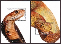 Tansania  1995  2 Blöcke  **  Schlangen
