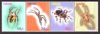 Tansania  1999  4 Werte  **  ZD  Spinnen