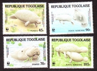 Togo  1984  4 Werte  **  Afrikanischer Manati  WWF