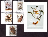 Togo  1985  5 W. + 1 Bl.  **  Vögel - Audubon
