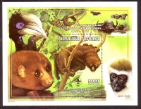 Togo  1995  1 Block  **  Affen / Hornvogel / Potto