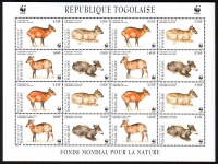 Togo  1996  16 Werte  **  KLB  A  Rotflankenducker  WWF