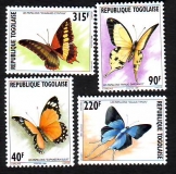 Togo  1996  4 Werte  **  Schmetterlinge