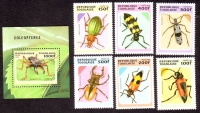 Togo  1996  6 W. + 1 Bl.  **  Insekten / Käfer