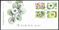 Tokelau Inseln  1998  4 Werte auf 1 FDC  Blumen