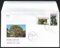 Türkei  1994  2 Werte auf 1 FDC  Alte Bäume