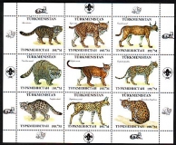 Turkmenistan  2000  9 Werte  **  KLB  Wildkatzen