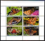 Tuva  1998  6 Werte  **  KLB  Schmetterlinge