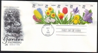 U S A  1993  5 Werte auf 1 FDC  Gartenblumen