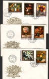 Ungarn  1977  7 Werte auf 3 FDC  Blumensträuße