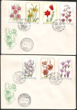 Ungarn  1985  7 Werte auf 2 FDC  Heimische Lilien